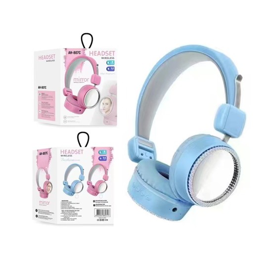 Stone Mirror Wireless Headphones AH-807C with Noise Cancellation Blue